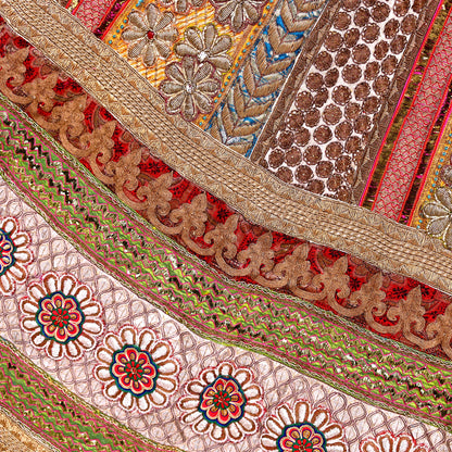 Indian Pre-owned Heavy Wedding Hand Embroidered Lehenga/Skirt Designer By Sabyasachi Zardozi Bridal Wear Floral Design