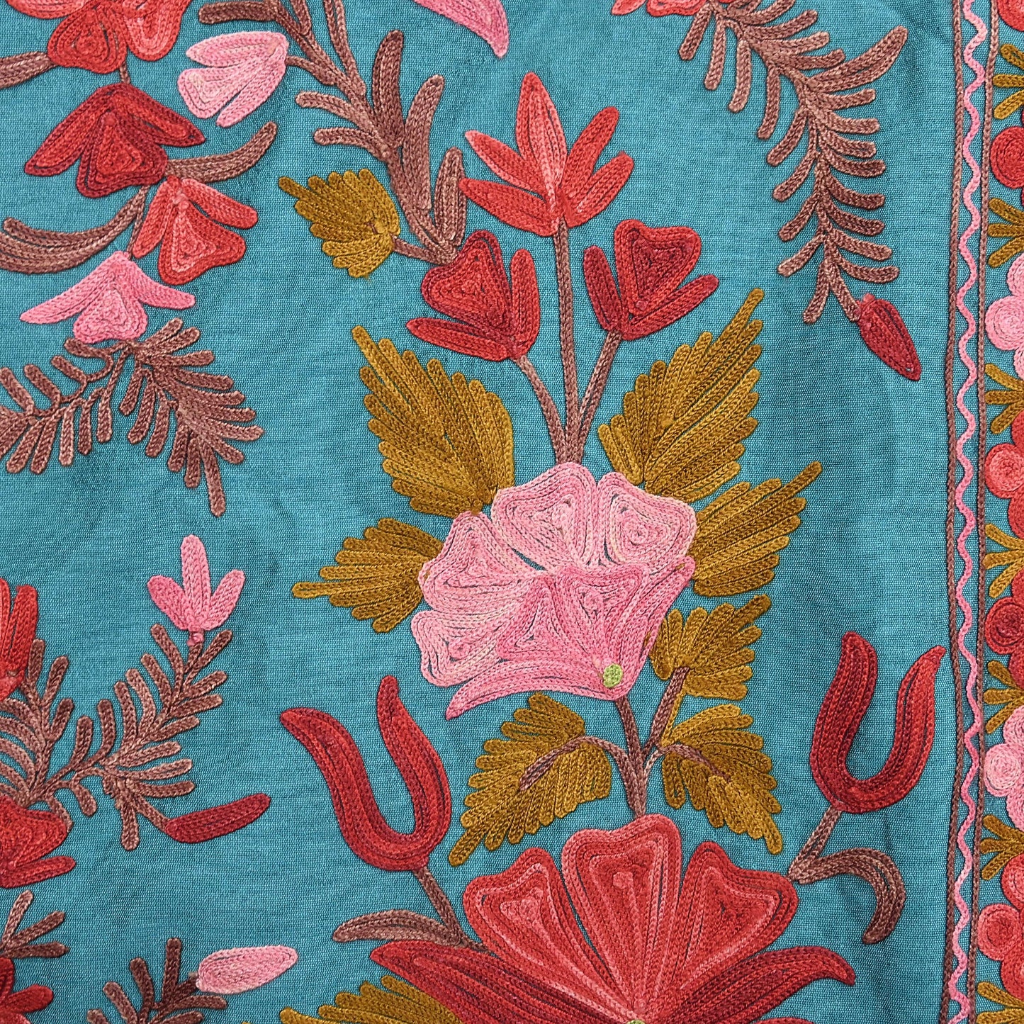 Indian Vintage Green Embroidered Kashmiri Coat, Aari Embroidery, Raw Silk Coat, Boho Jacket For Both Women/Men Indian Coat