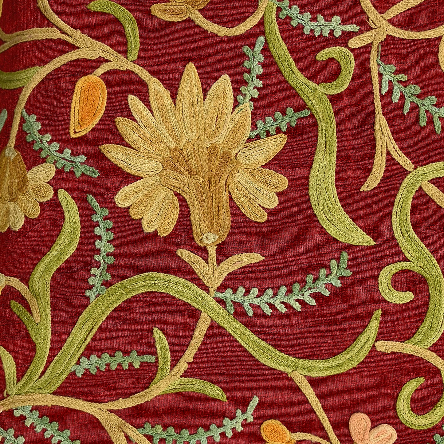 Indian Vintage Red Embroidered Kashmiri Coat, Aari Embroidery, Raw Silk Coat, Boho Jacket For Both Women/Men Indian Coat