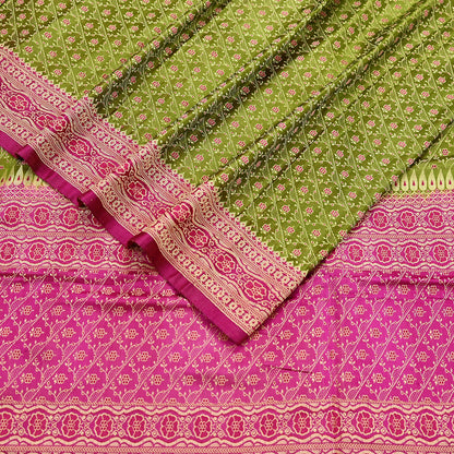 Indian Vintage Sari Purple & Green Heavy Pure Satin Silk Woven Banarasi Tanchoi Saree 5Yd Ethnic Craft Fabric Upcycle Bridal Heavy Sarees