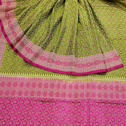 Indian Vintage Sari Purple & Green Heavy Pure Satin Silk Woven Banarasi Tanchoi Saree 5Yd Ethnic Craft Fabric Upcycle Bridal Heavy Sarees