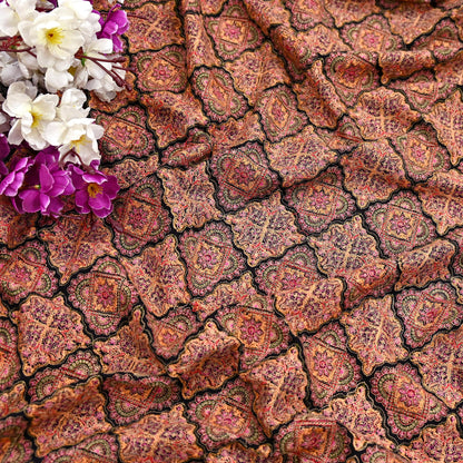 Vintage Stole Black & White woolen Handmade Jamawar work Long Throw Warm Stole Paisley Design Fringes