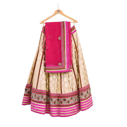 Indian Designer Bridal Lehenga Abu Jani Set Heavy Embroidered Chanderi Cotton Net Dupatta Preowned Wedding Couture Outfit Christmas Gift