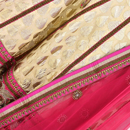 Indian Designer Bridal Lehenga Abu Jani Set Heavy Embroidered Chanderi Cotton Net Dupatta Preowned Wedding Couture Outfit Christmas Gift