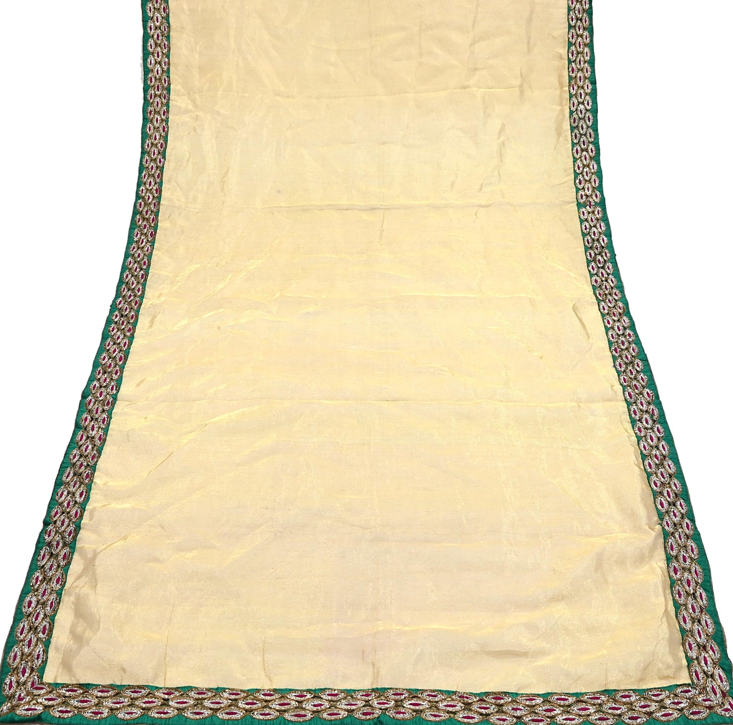 Indian Sabyasachi Bridal Lehenga Set Golden Multi Hand Embroidered Peacock Design Zardozi Dupatta Preowned Wedding Outfit
