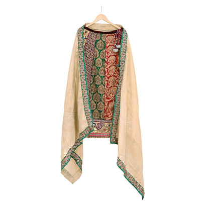 Indian Sabyasachi Bridal Lehenga Set Golden Multi Hand Embroidered Peacock Design Zardozi Dupatta Preowned Wedding Outfit