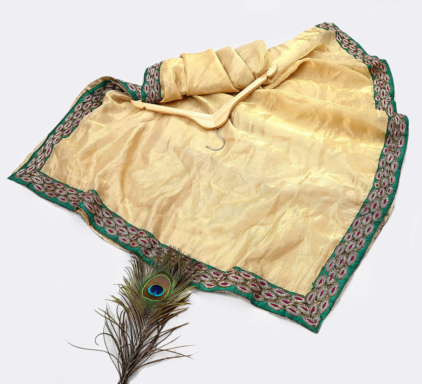 Indian Vintage Heavy Golden Dupatta Tissue Silk Long Stole Hand Embroidered Designer By Sabyasachi Veil Scarves Wedding/Bridal Wear