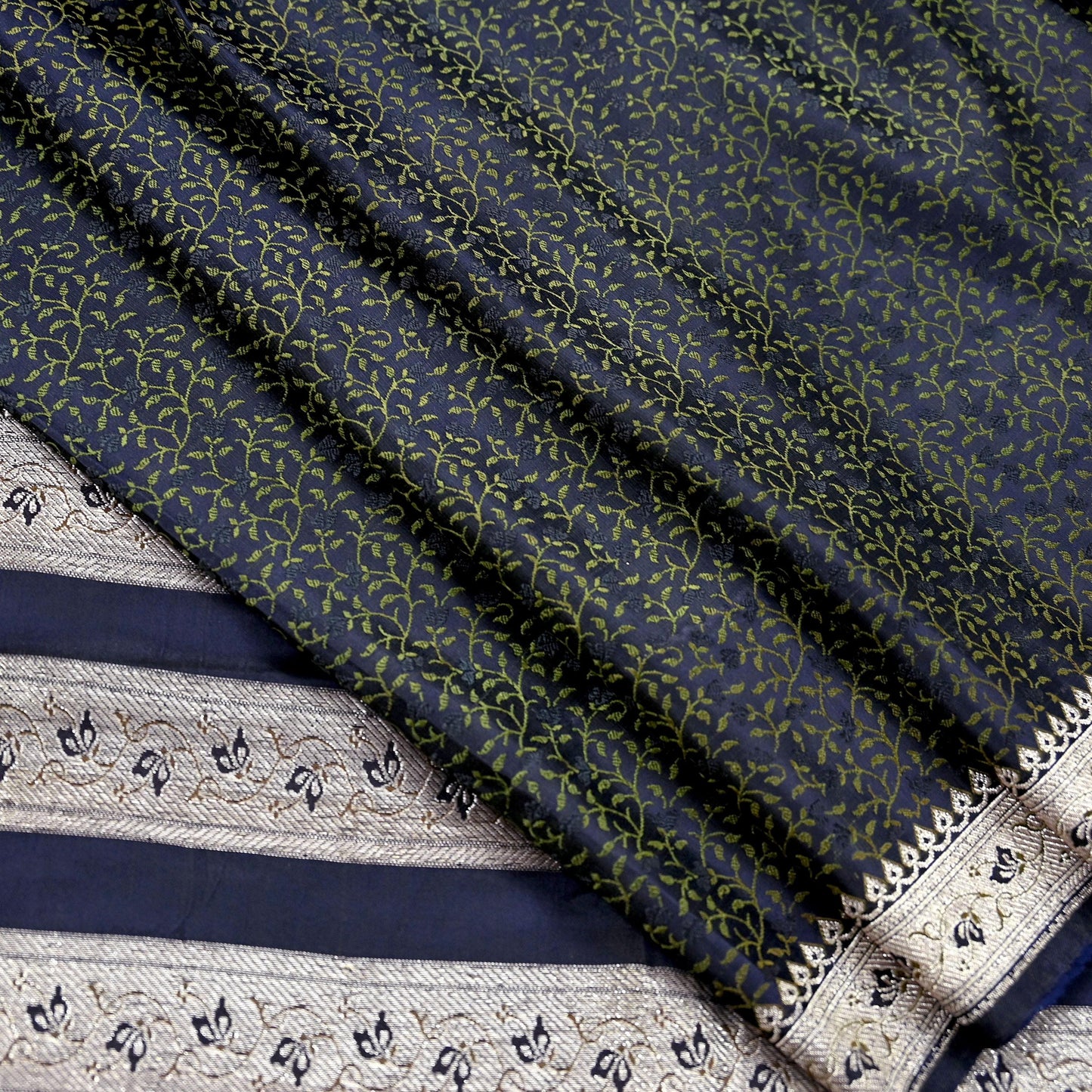 Indian Vintage Sari Blue Heavy Wedding Pure Satin Silk Woven Banarasi Tanchoi Saree 5Yd Ethnic Craft Fabric Upcycle Bridal Heavy Sarees