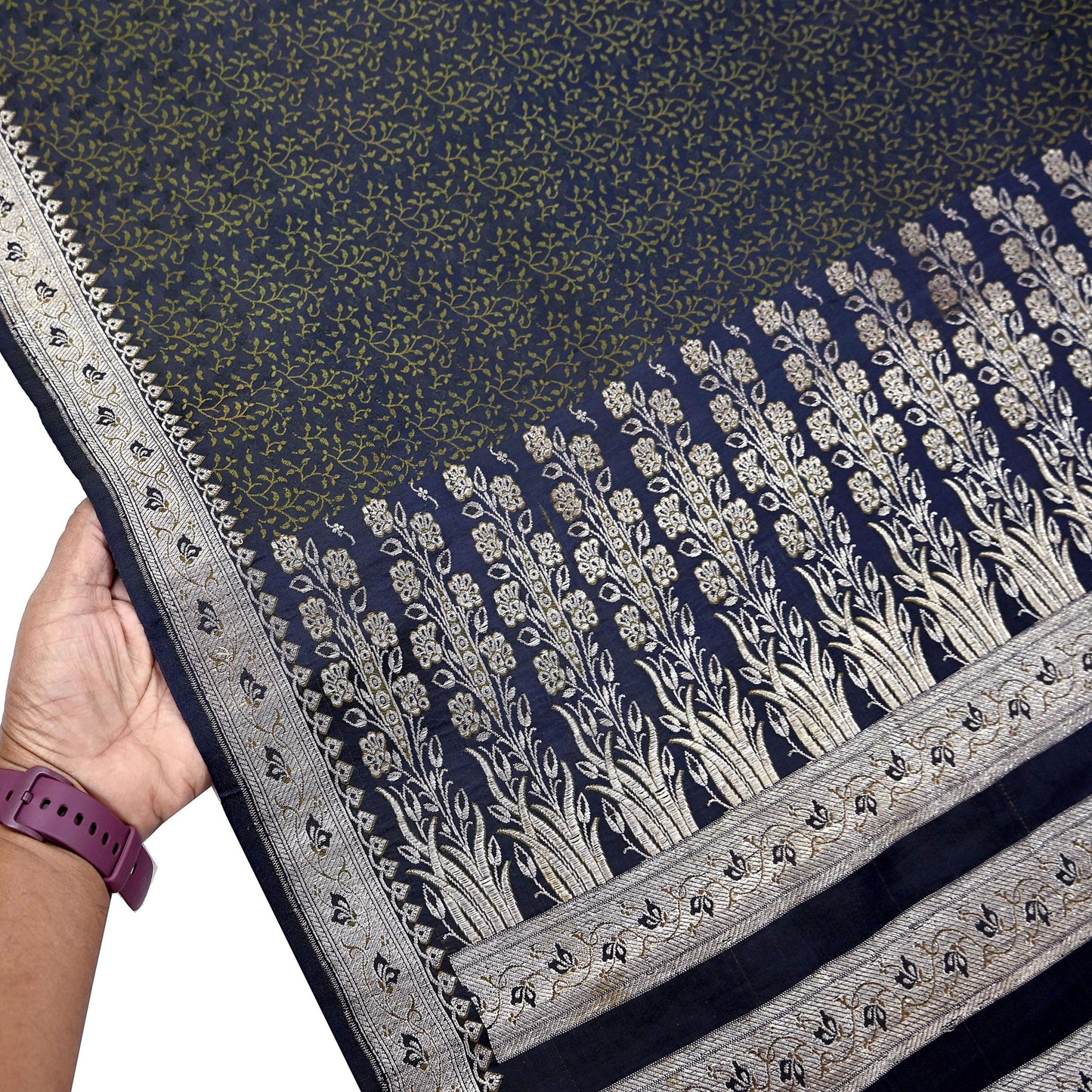 Indian Vintage Sari Blue Heavy Wedding Pure Satin Silk Woven Banarasi Tanchoi Saree 5Yd Ethnic Craft Fabric Upcycle Bridal Heavy Sarees