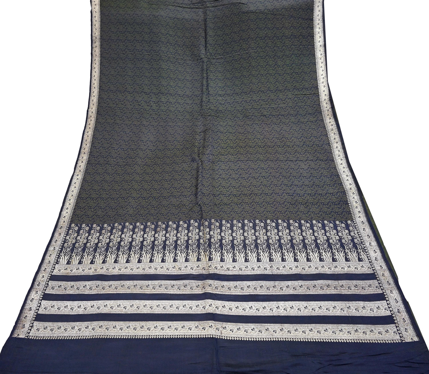 Indian Vintage Sari Blue Heavy Wedding Pure Satin Silk Woven Banarasi Tanchoi Saree 5Yd Ethnic Craft Fabric Upcycle Bridal Heavy Sarees