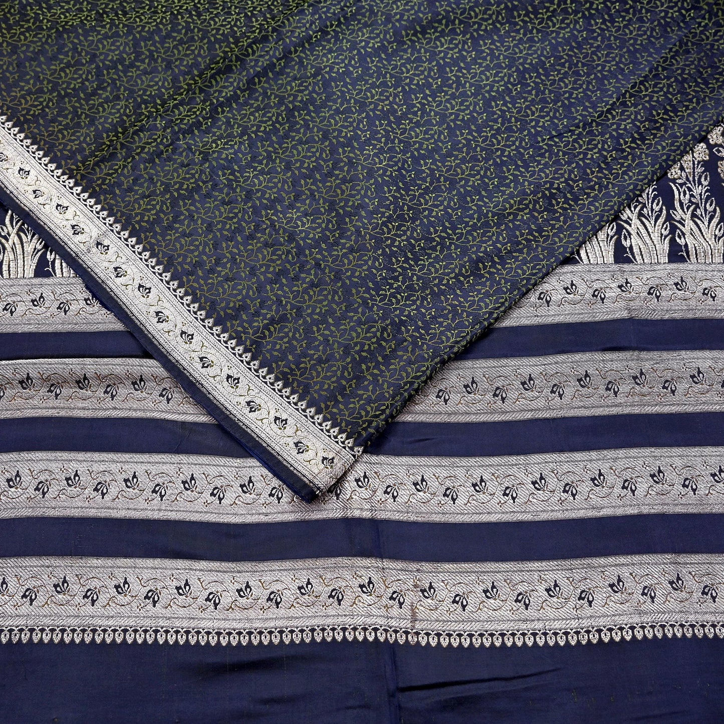 Indian Vintage Sari Blue Heavy Wedding Pure Satin Silk Woven Banarasi Tanchoi Saree 5Yd Ethnic Craft Fabric Upcycle Bridal Heavy Sarees