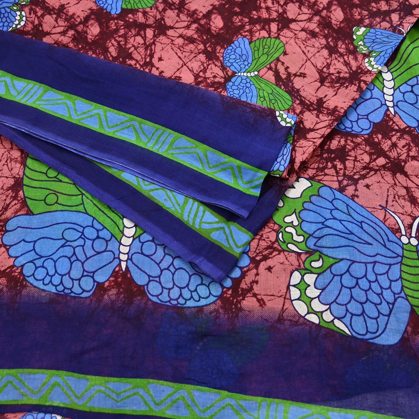 Indian Vintage Sari Maroon & Brown Printed Sarees Pure Cotton Craft Fabric Soft 5Yd Sewing Sarong Wrap Boho Floral Dress making Quilting