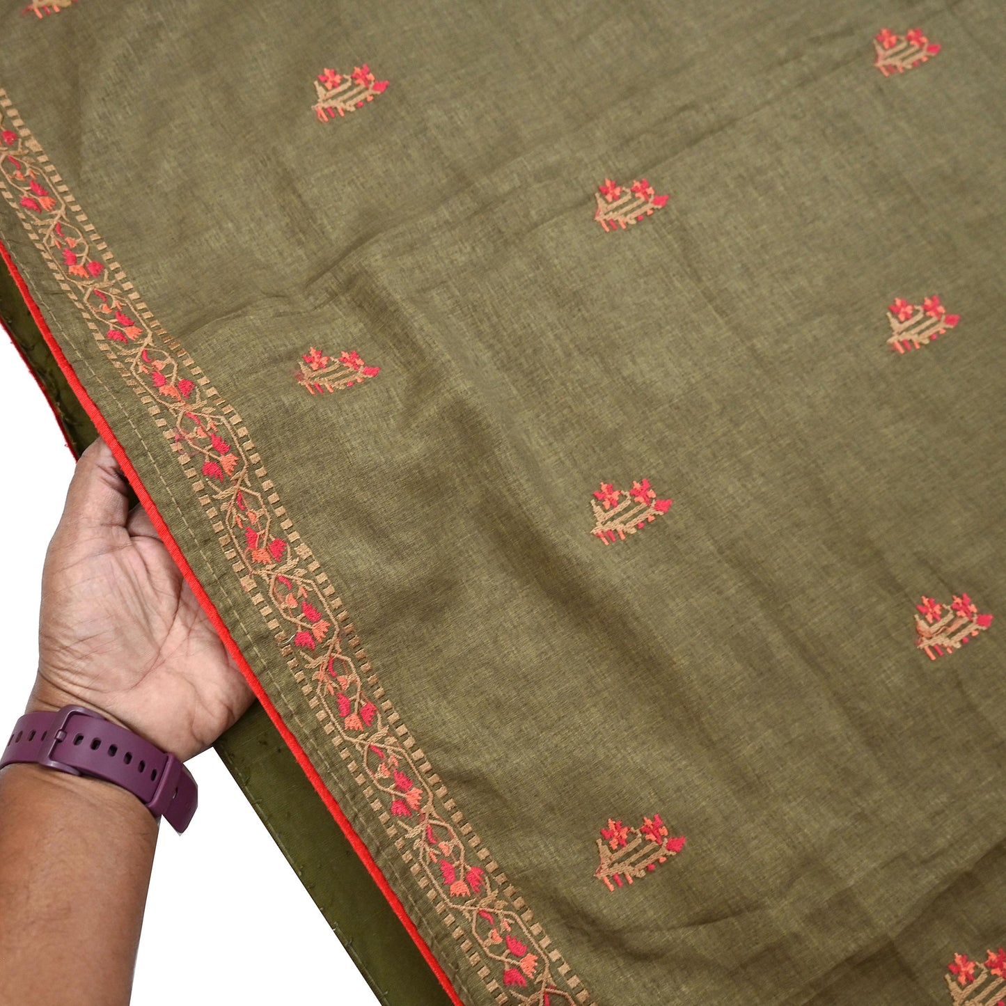 Indian Vintage Sari Green Artificial Silk Embroidered Sarees Craft Fabric 5Yd Sewing Soft Zardozi/Zari Upcycle Dress Making