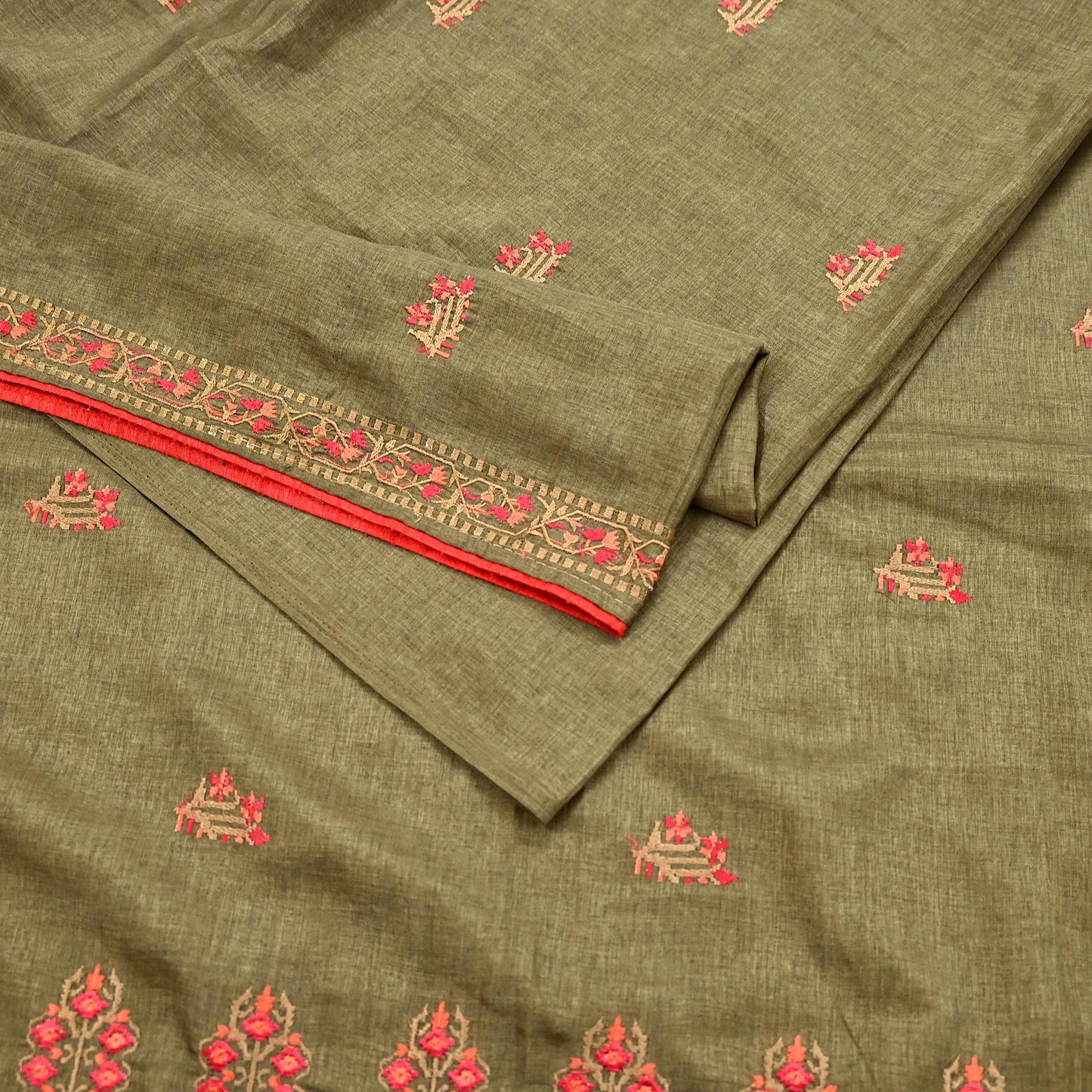 Indian Vintage Sari Green Artificial Silk Embroidered Sarees Craft Fabric 5Yd Sewing Soft Zardozi/Zari Upcycle Dress Making