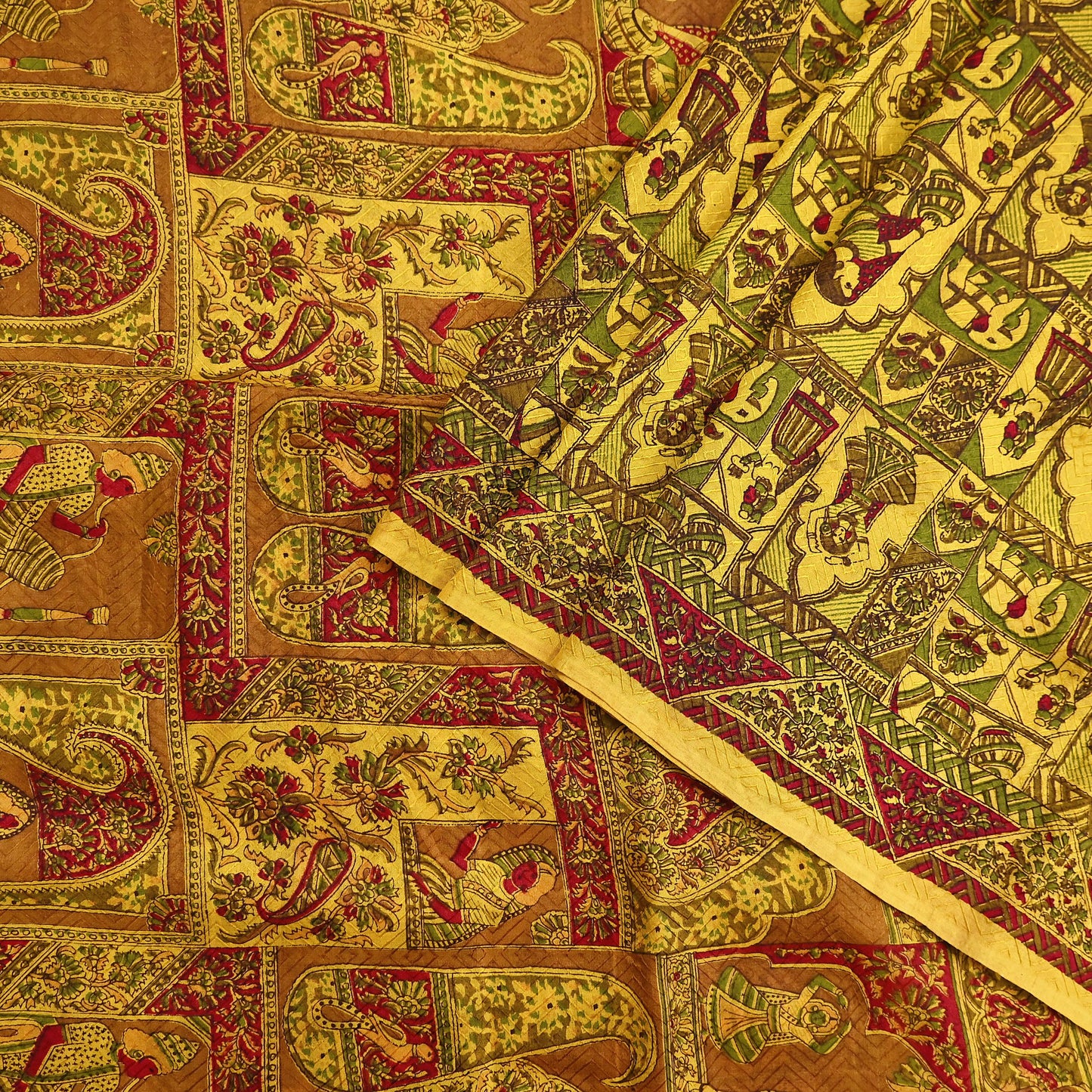 Indian Vintage Sari Yellow Pure Silk Printed Saree 6yd Sewing Craft Fabric DressMaking Soft Crafting Quilting Upcycle