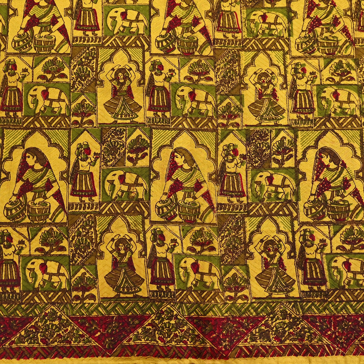 Indian Vintage Sari Yellow Pure Silk Printed Saree 6yd Sewing Craft Fabric DressMaking Soft Crafting Quilting Upcycle