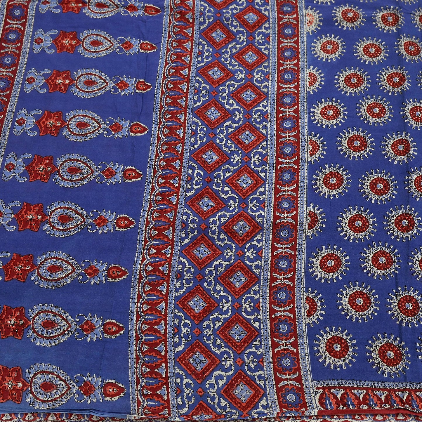 Indian Vintage Sari Purple Pure Cotton Block Printed Sarees Craft Fabric Soft 5Yd Sarong Wrap Boho Fabric Kimono Quilting Crafting Upcycle