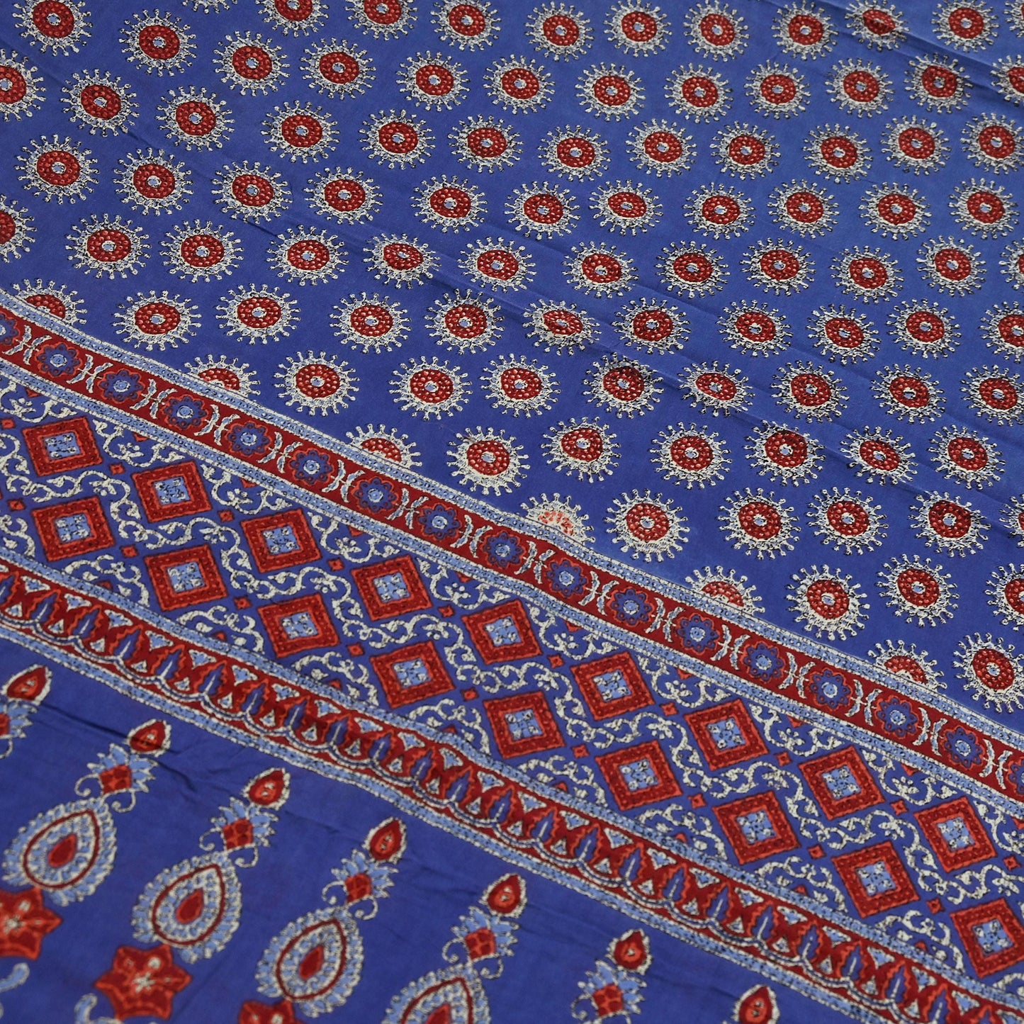 Indian Vintage Sari Purple Pure Cotton Block Printed Sarees Craft Fabric Soft 5Yd Sarong Wrap Boho Fabric Kimono Quilting Crafting Upcycle