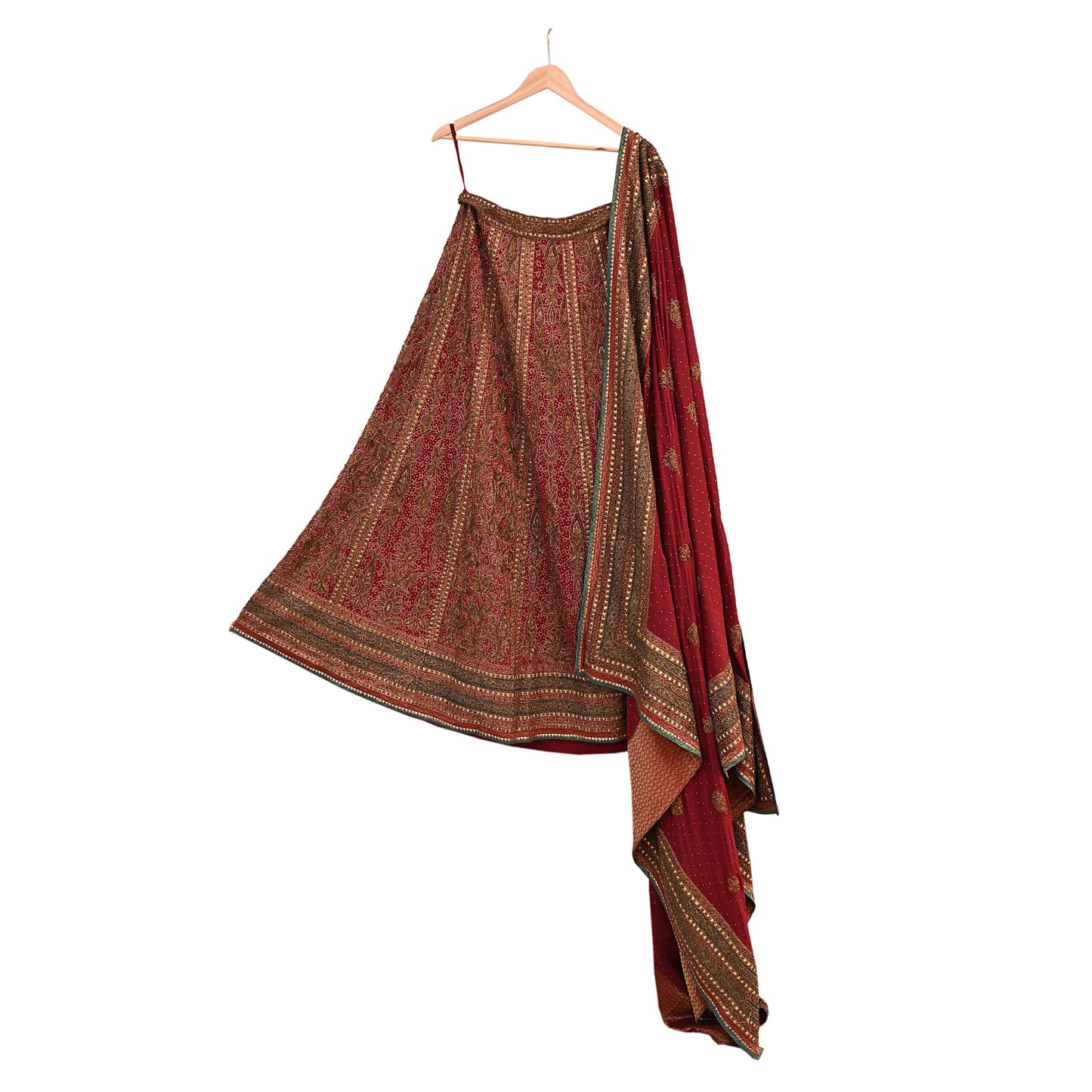 Indian Maroon Pure Silk Ritu Kumar Lehenga 3pcs Set Hand Embroidered Bridal Outfit  Designer Bollywood Party Wear Ethnic Dress