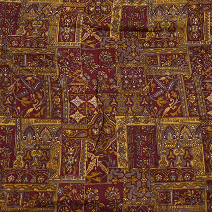 Indian Vintage Sari Maroon 100% Pure Silk Printed Sarees 6yd Craft Fabric Sewing Soft Dress Making Floral Quilting Crafting Upcycle Used