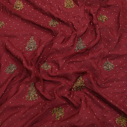 Indian Vintage Heavy Maroon Dupatta Pure Silk Long Stole Hand Embroidered Designer By Ritu Kumar Scarves Scarf Zari Zardozi