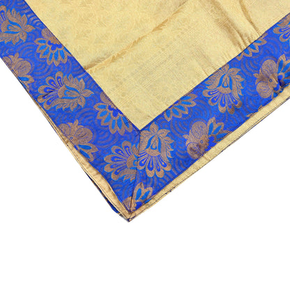 Indian Vintage Heavy Golden Beige Dupatta Pure Silk Long Stole Hand Woven Banarasi Veil Scarves Zari Stole Ethnic Wear Bridal Hijab