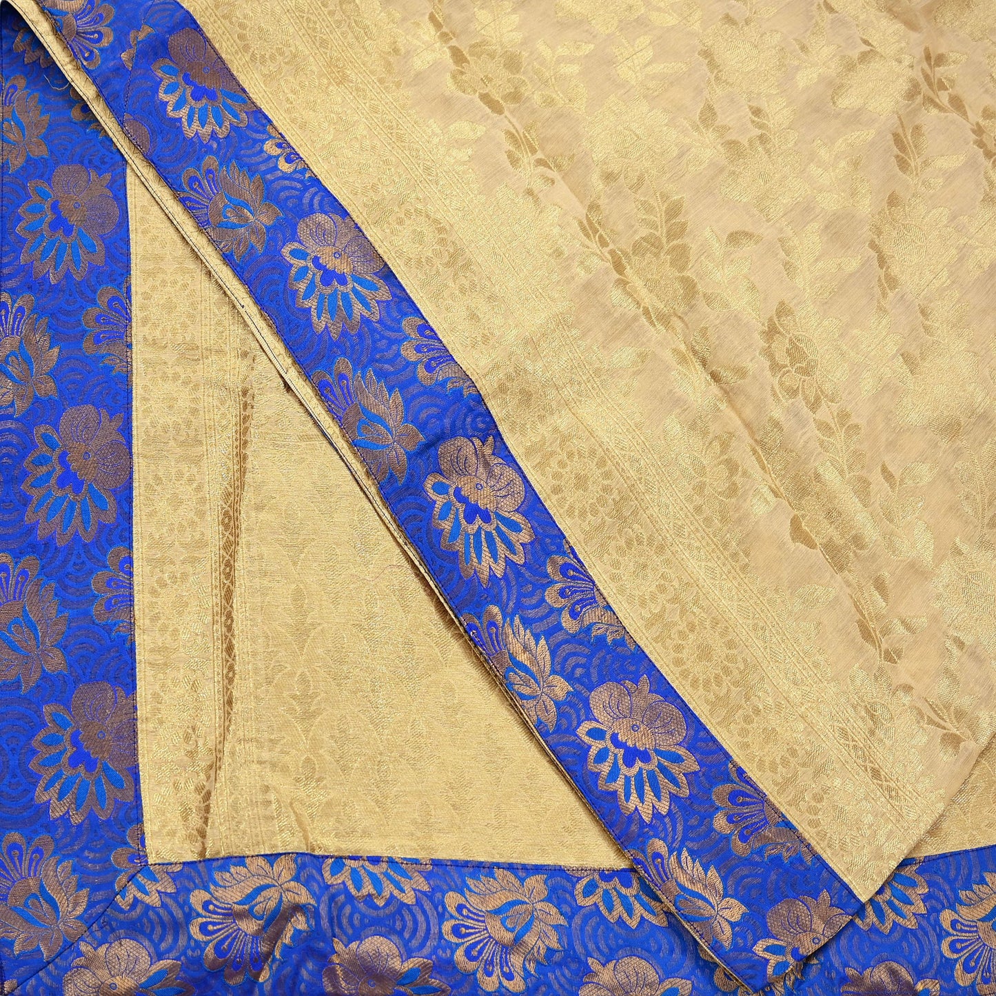 Indian Vintage Heavy Golden Beige Dupatta Pure Silk Long Stole Hand Woven Banarasi Veil Scarves Zari Stole Ethnic Wear Bridal Hijab