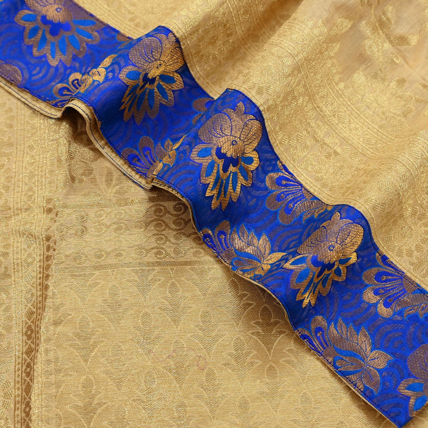 Indian Vintage Heavy Golden Beige Dupatta Pure Silk Long Stole Hand Woven Banarasi Veil Scarves Zari Stole Ethnic Wear Bridal Hijab