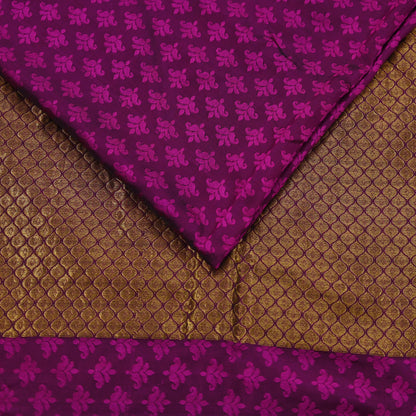 Indian Vintage Heavy Purple Kanjivaram Saree 100% Pure Silk Zari 5Yd Floral Crafting Dress making Crafting Quilting Bollywood Saree