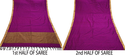 Indian Vintage Heavy Purple Kanjivaram Saree 100% Pure Silk Zari 5Yd Floral Crafting Dress making Crafting Quilting Bollywood Saree