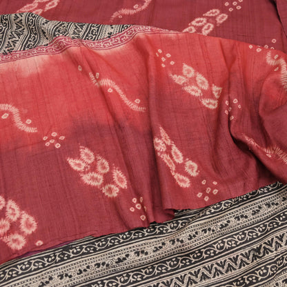 Indian Vintage Multi Saree Pure Khadi Silk Handloom Printed Sari Fabric 5yd Ethnic Wear Sari Floral Designs Dress making Crafting