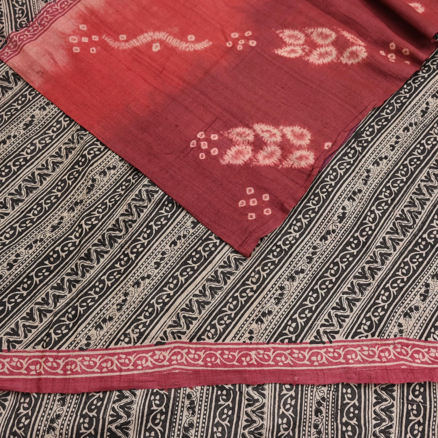 Indian Vintage Multi Saree Pure Khadi Silk Handloom Printed Sari Fabric 5yd Ethnic Wear Sari Floral Designs Dress making Crafting