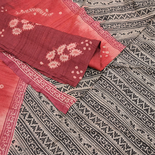 Indian Vintage Multi Saree Pure Khadi Silk Handloom Printed Sari Fabric 5yd Ethnic Wear Sari Floral Designs Dress making Crafting