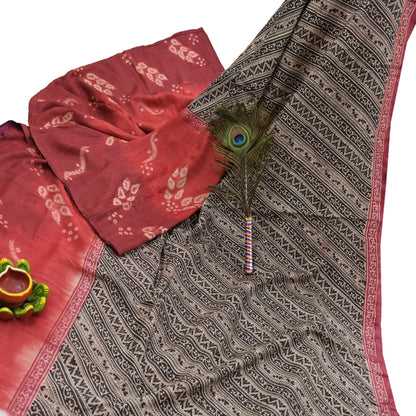 Indian Vintage Multi Saree Pure Khadi Silk Handloom Printed Sari Fabric 5yd Ethnic Wear Sari Floral Designs Dress making Crafting