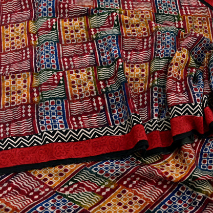 Indian Vintage Sari Multi Pure Crepe Silk Printed Saree 5yard Sewing Ethnic Wrap Craft Fabric Dressmaking Crafting Upcycle Quilting