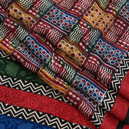 Indian Vintage Sari Multi Pure Crepe Silk Printed Saree 5yard Sewing Ethnic Wrap Craft Fabric Dressmaking Crafting Upcycle Quilting