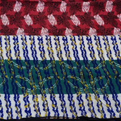 Indian Vintage Sari Multi Pure Crepe Silk Printed Saree 5yard Sewing Ethnic Wrap Craft Fabric Dressmaking Crafting Upcycle Quilting