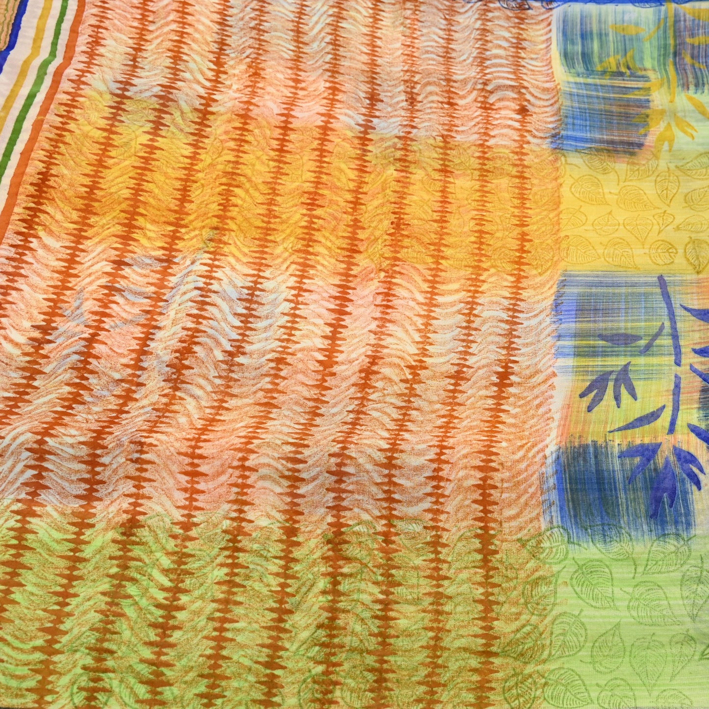 Indian Women Vintage Multi Sarees 100% Pure Georgette Silk Printed Sari Sewing 6yd Soft Craft Floral Design Wrap Boho Dress Making