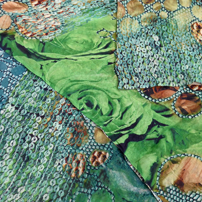 Vintage Sari Multi Blend Georgette Digital Printed Saree Sewing 6yd Craft Soft Floral Crafting Dress Making Quilting Upcycle