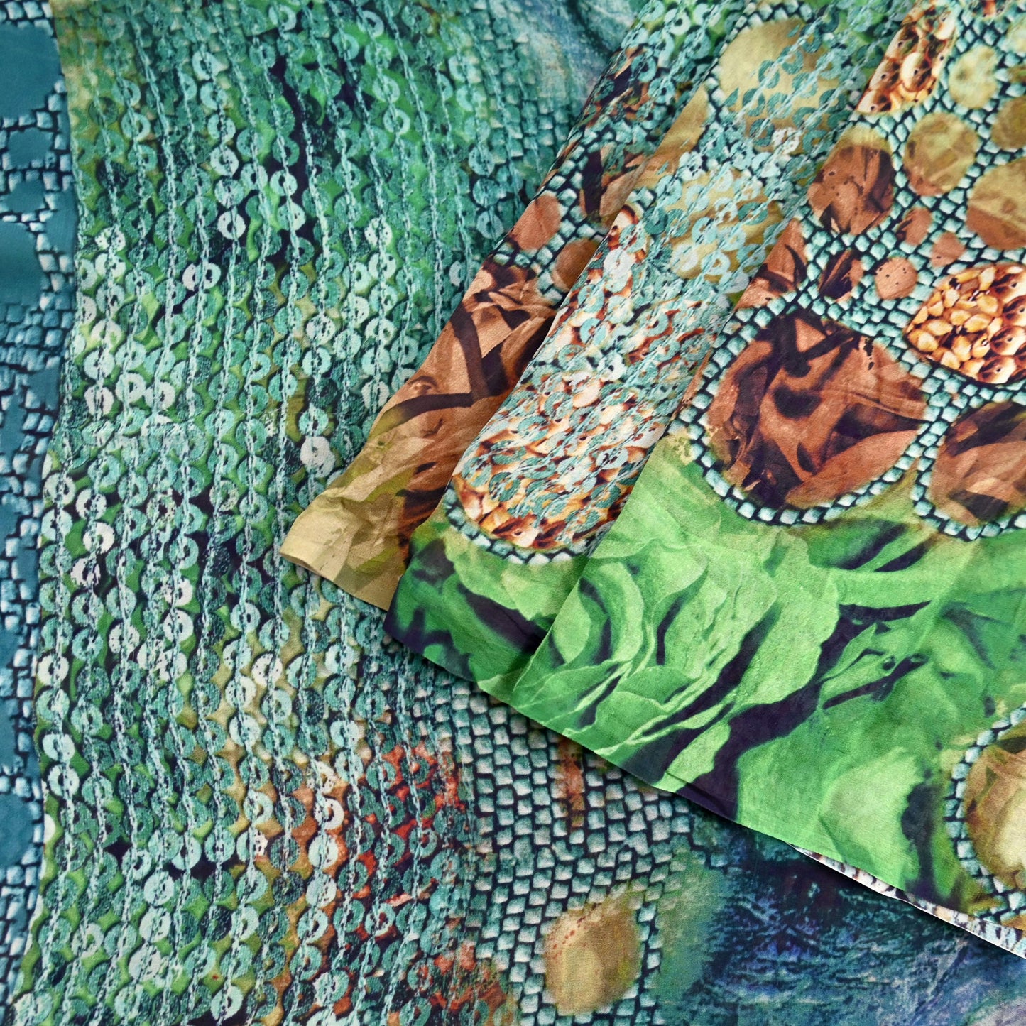 Vintage Sari Multi Blend Georgette Digital Printed Saree Sewing 6yd Craft Soft Floral Crafting Dress Making Quilting Upcycle