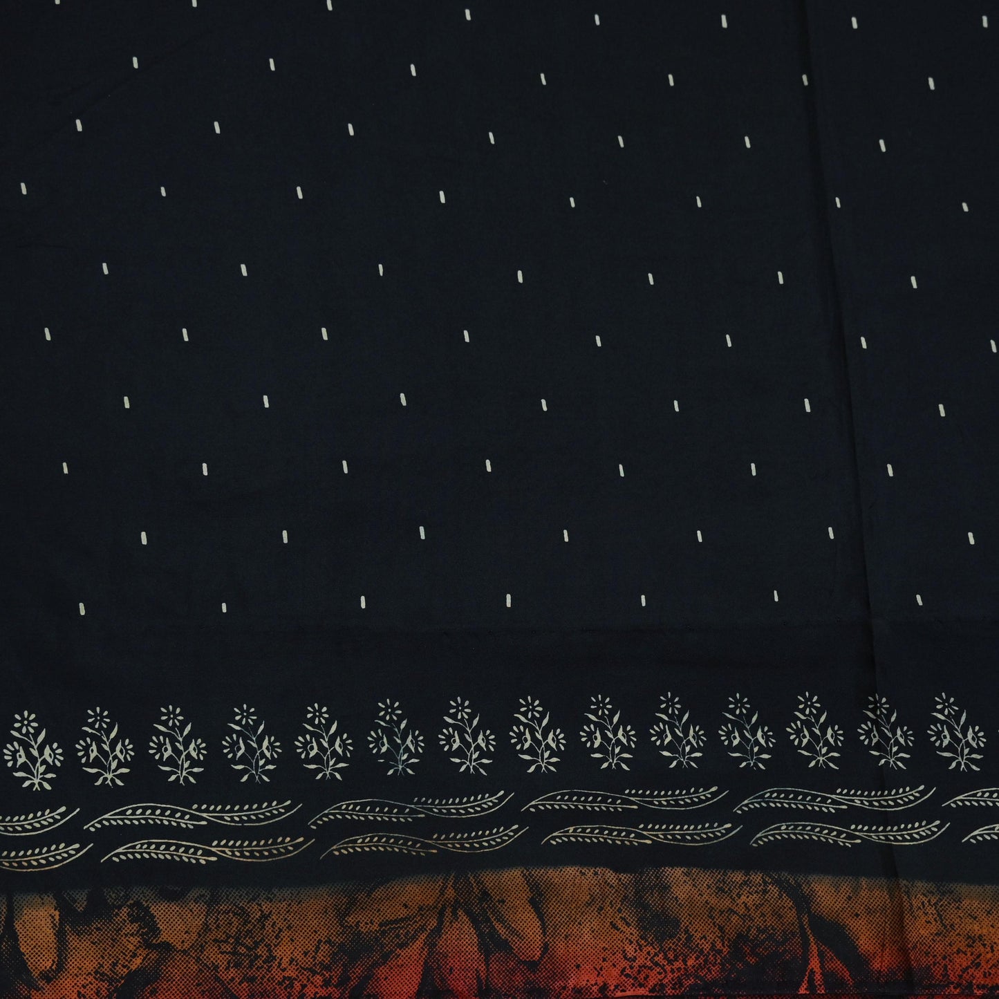 Vintage Sari Black Pure Silk Printed Saree Craft Fabric 5yard Sewing Floral Soft Dress Designing for Crafting Upcycle Quilting