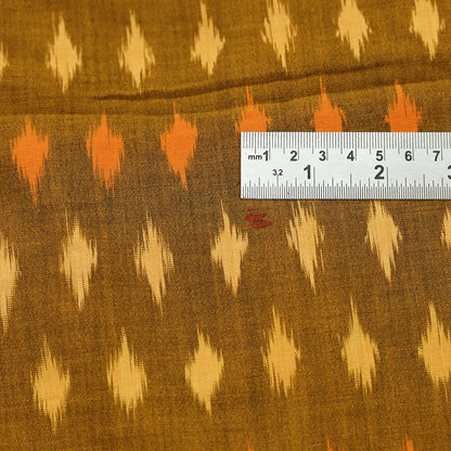 Indian Vintage Orange & Black Saree Pure Cotton Hand woven Sambalpuri Ikat Sari Fabric 5Yard Ethnic