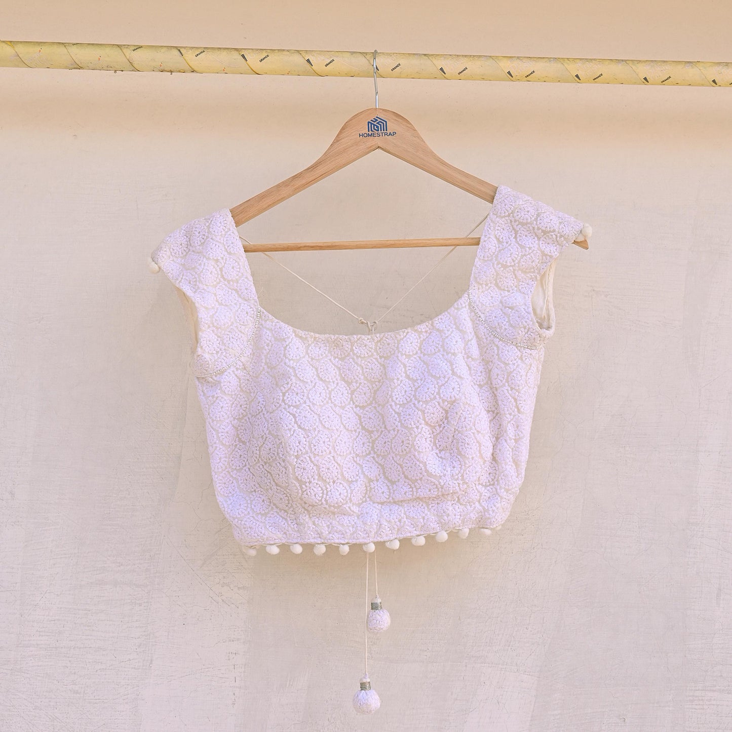 Indian New White Net Embroidered Padded Blouse/Top/Crop Party wear Bollywood