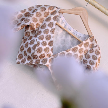 Indian New White Pure Georgette Silk Hand Woven Padded Blouse/Top/Crop Party wear Bollywood One Of a Kind Blouse