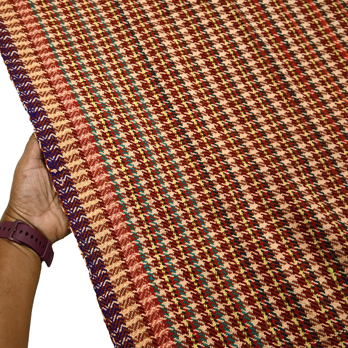 Vintage Multi Woolen Handmade Kullu Shawl Woven work Long Throw Stole Warm Stole Warm Fringes