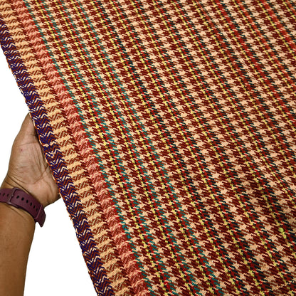 Vintage Multi Woolen Handmade Kullu Shawl Woven work Long Throw Stole Warm Stole Warm Fringes