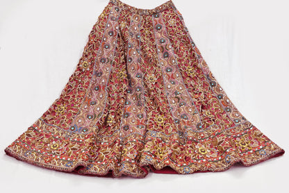 Indian Heavy Wedding Red Pure Satin Silk & Pure Georgette Silk Hand Embroidered Lehenga 3pcs Set Designer By Manish Malhotra Party Wear