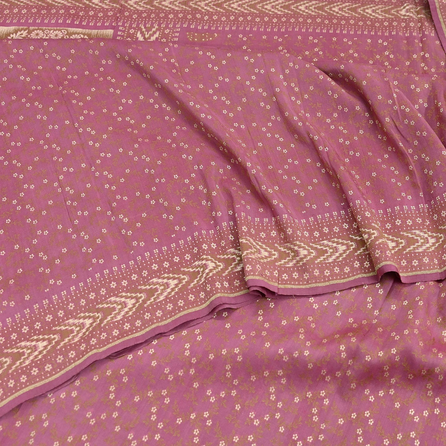 Vintage Pink Banarasi Silk Saree Pure Handwoven Brocade Zari Fabric 5Yd Indian Wedding Craft Material Upcycle Sewing Textile