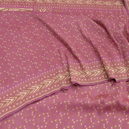Vintage Pink Banarasi Silk Saree Pure Handwoven Brocade Zari Fabric 5Yd Indian Wedding Craft Material Upcycle Sewing Textile