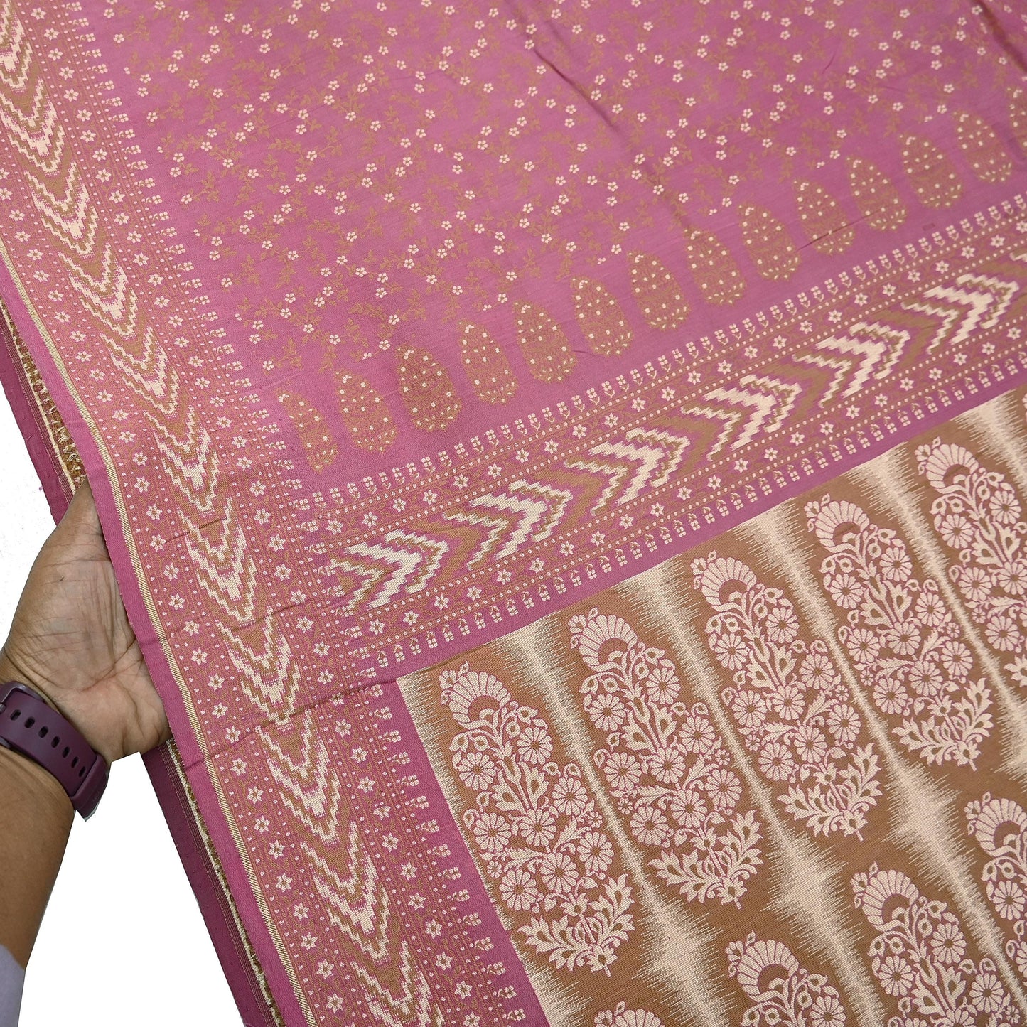 Vintage Pink Banarasi Silk Saree Pure Handwoven Brocade Zari Fabric 5Yd Indian Wedding Craft Material Upcycle Sewing Textile